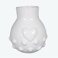 Youngs Ceramic Vase with Embossed Heart 21967